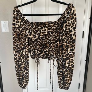 Long sleeve // off shoulder crop top